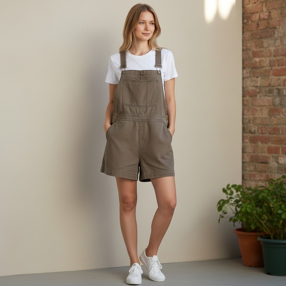 Divided x H&M Overalls Shortie 16 Brown streetwear grunge festival summer